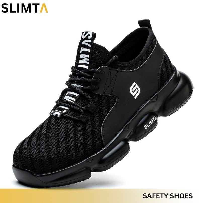 SLIMTA Men Women Safety Shoes Non-Slip Steel Toe Cap Trainers Mesh Breathable Lightweight Comfortable Puncture Proof Industrial Shoes - Image 1